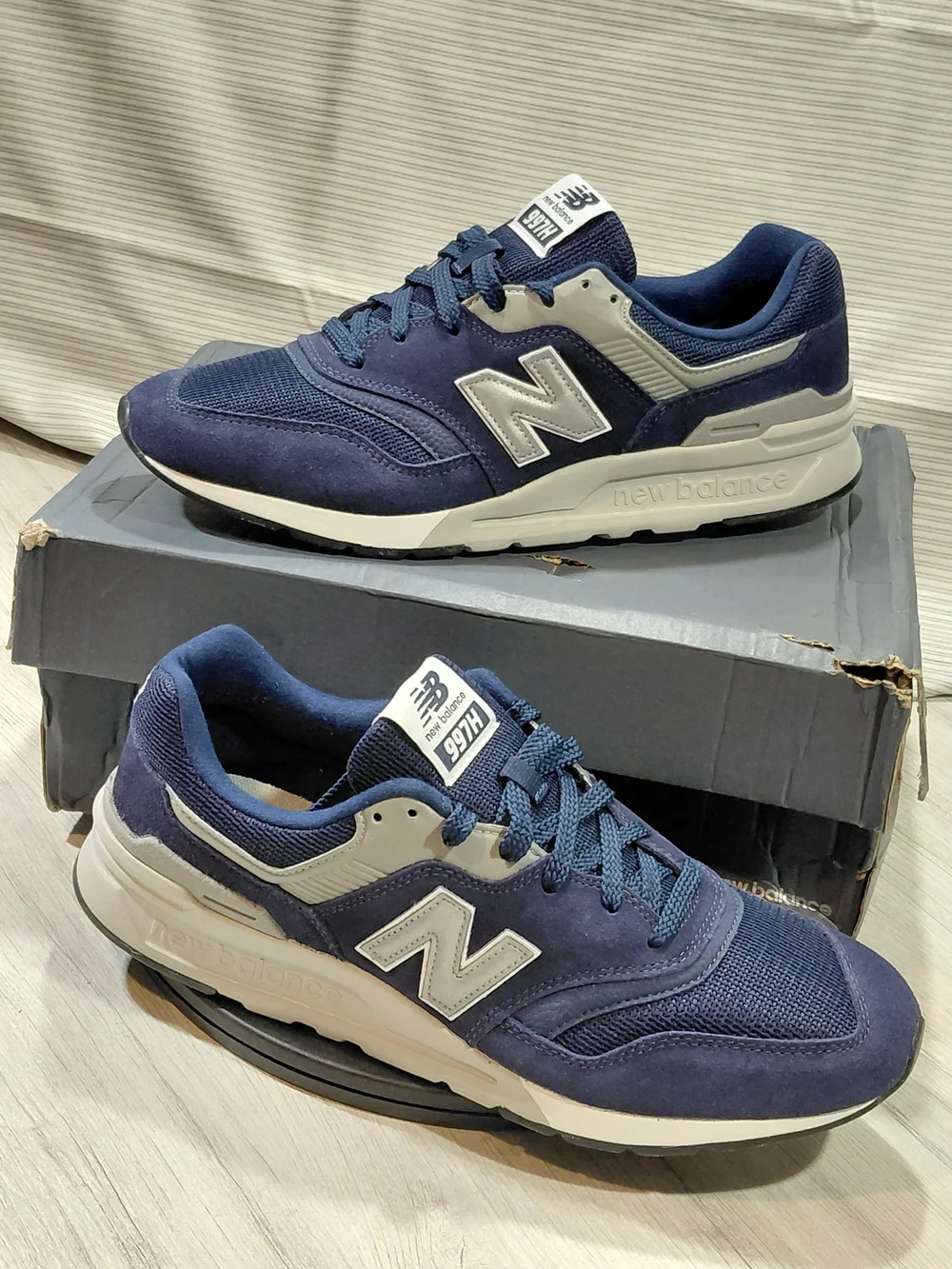New Balance 997H Men's Navy/Grey Athletic Sneakers Suede & Mesh Upper SIZE 11